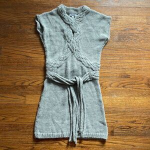 Vintage ADAM Adam Lippes Gray Handwoven Baby Alpaca Sleeveless Mini Dress